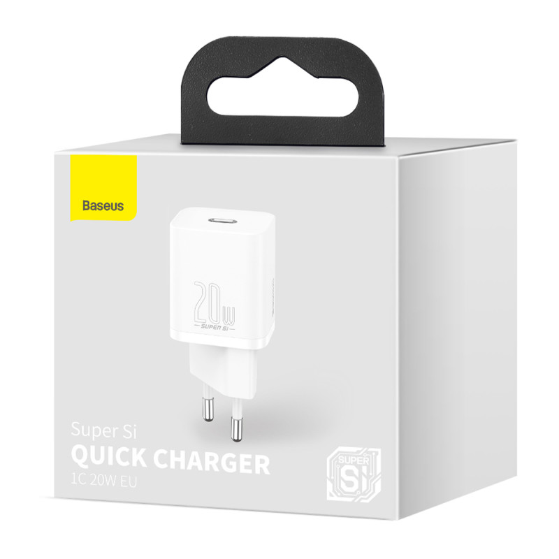 Super Si 1C greitas telefono įkroviklis USB-C 20W PD baltas