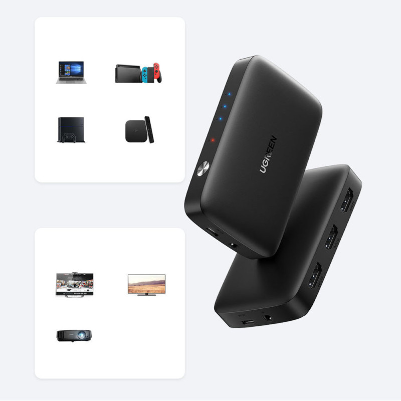 Jungiklio skirstytuvo jungiklis HDMI - 3x HDMI 4K 30Hz juodas