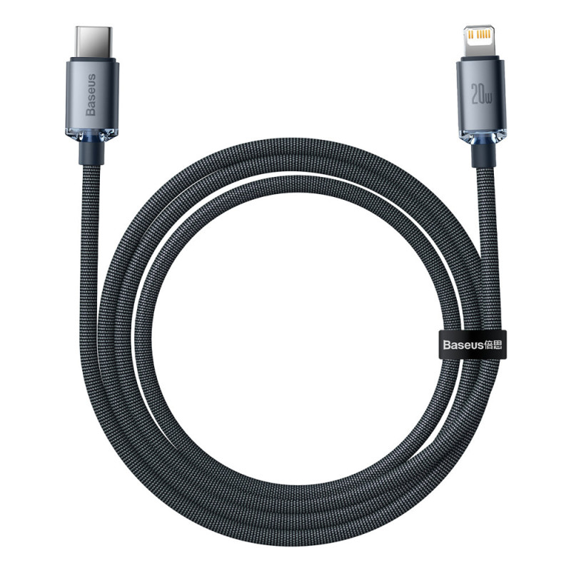 USB - Lightning laidas greitam įkrovimui ir duomenų perdavimui, 1,2 m, juodas