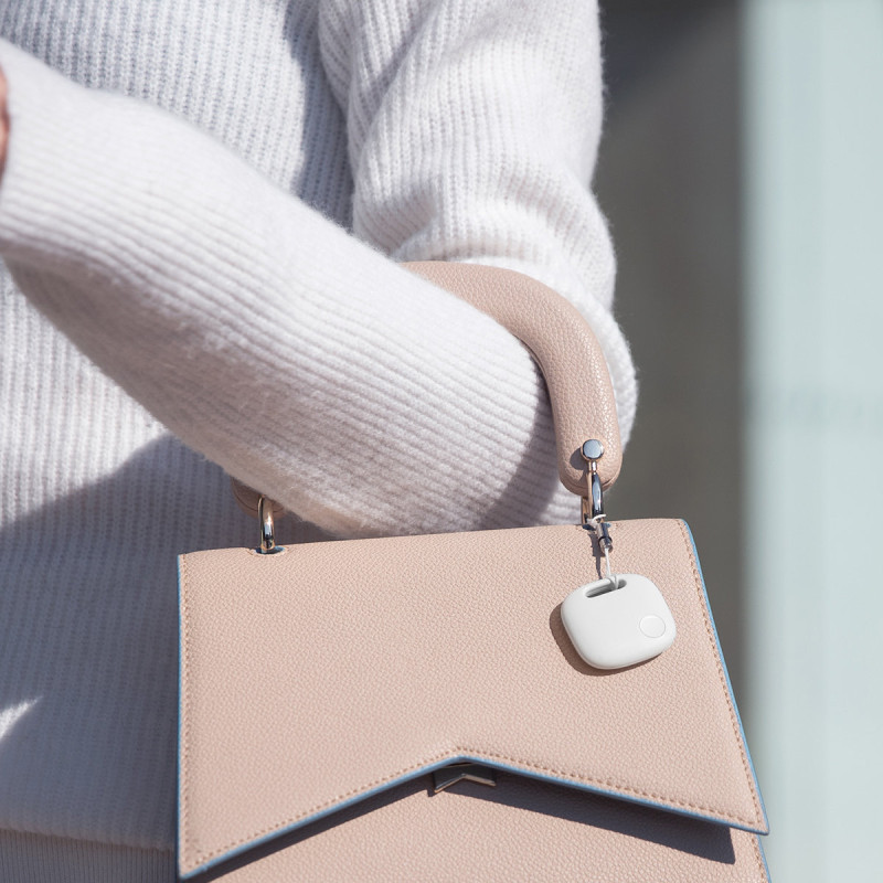 T2 Pro išmanusis GPS sekiklis vaikiškos rankinės raktams baltas