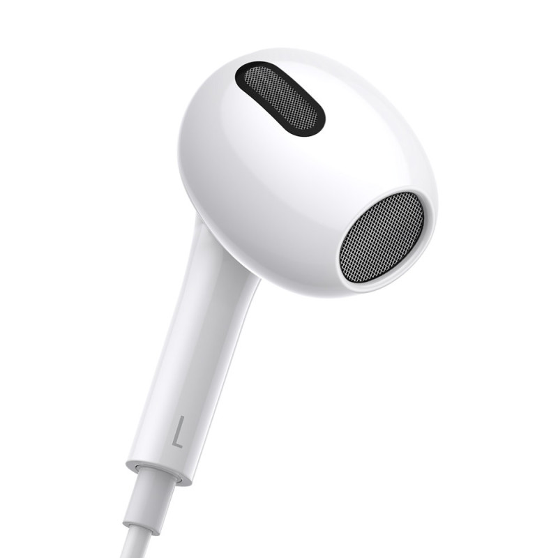 Encok C17 į ausis įdedamos ausinės su USB-C mikrofonu, baltos spalvos