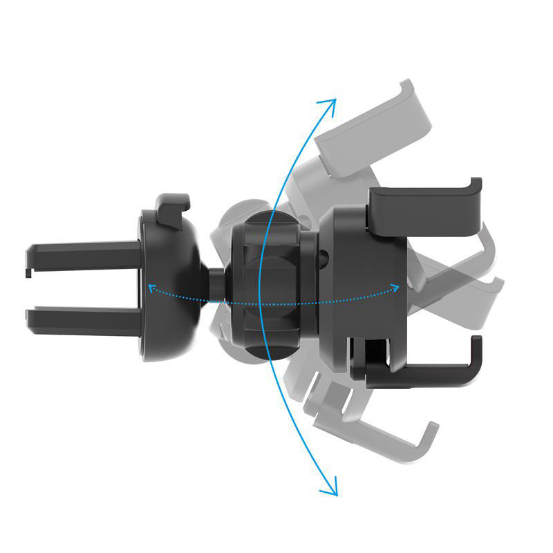 Gravitacinis automobilinis laikiklis išmaniajam telefonui ant orlaidės su sidabriniu oro gaivikliu