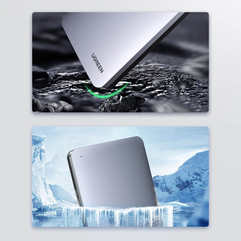 Kišeninis dėklas 2,5 colio SATA 3,0 6Gbps kietajam diskui + USB - USB-C laidas, 0,5 m pilkas