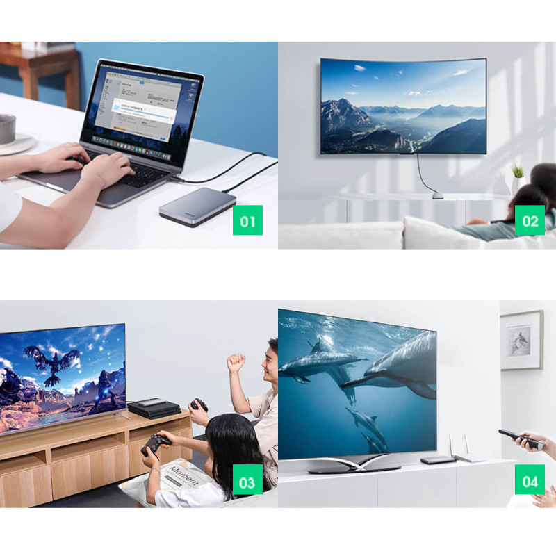 Kišeninis dėklas 2,5 colio SATA 3,0 6Gbps kietajam diskui + USB - USB-C laidas, 0,5 m pilkas
