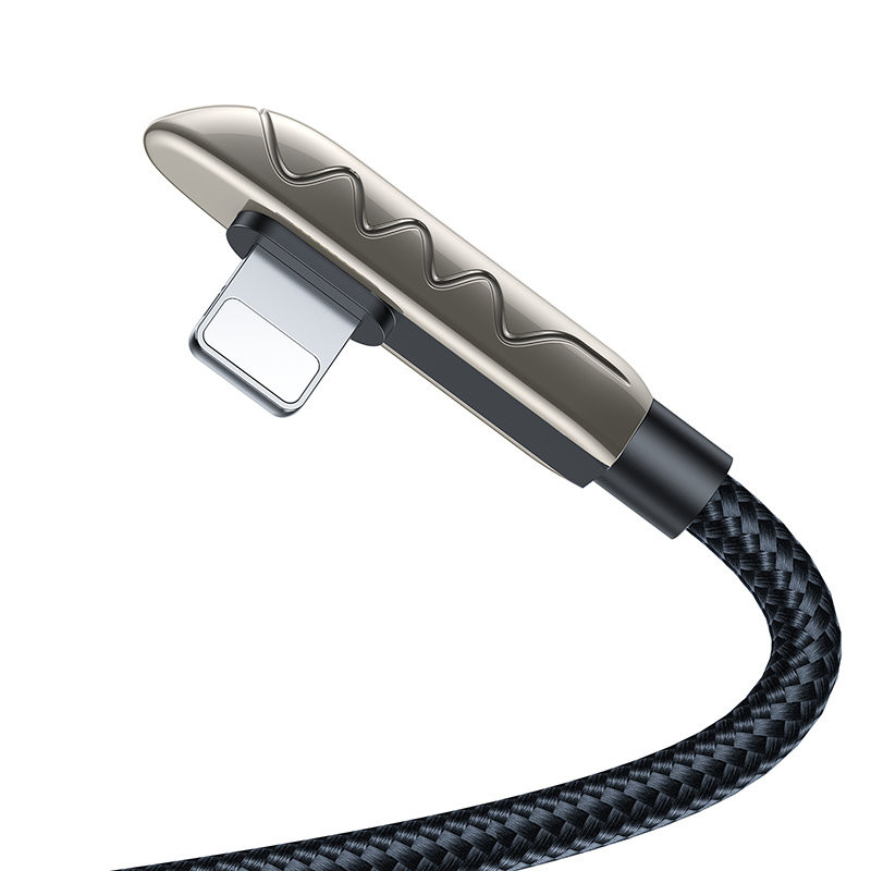 Žaidimų laidas iPhone USB - Lightning įkrovimui ir duomenų perdavimui 2.4A 1.2m sidabrinis