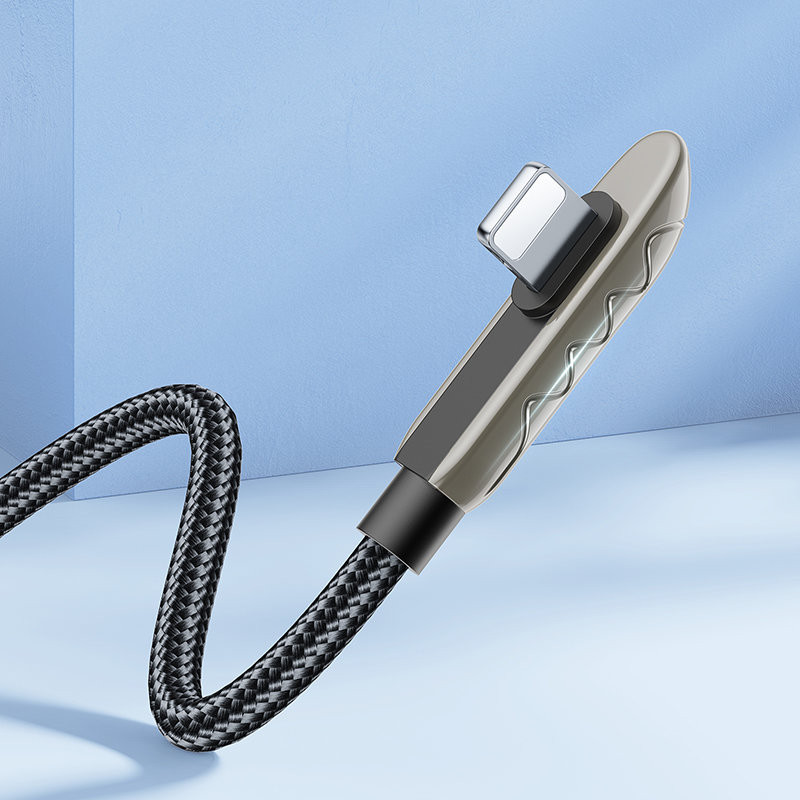 Žaidimų laidas iPhone USB - Lightning įkrovimui ir duomenų perdavimui 2.4A 1.2m sidabrinis