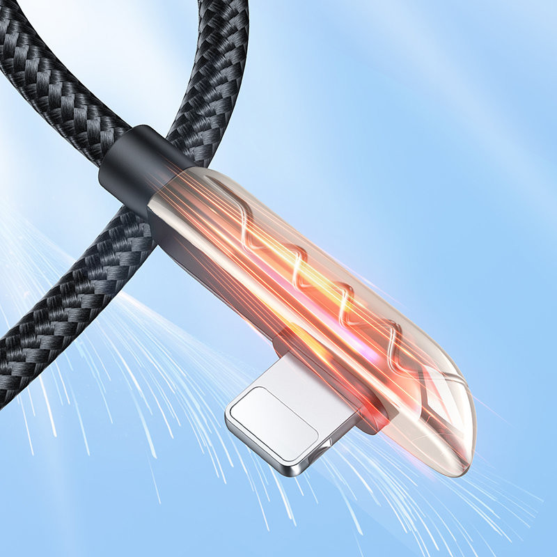 Žaidimų laidas iPhone USB - Lightning įkrovimui ir duomenų perdavimui 2.4A 1.2m sidabrinis
