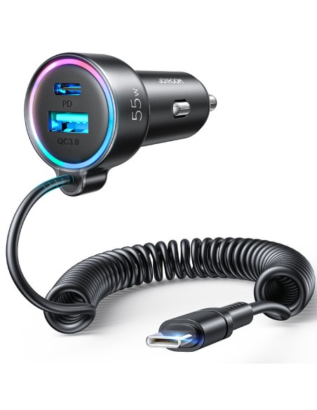 Greitas automobilinis įkroviklis 3 viename su USB-C laidu 1,5 m 55 W juodas
 
Greitas automobilinis įkroviklis 3 viename su USB-C laidu 1,5 m 55 W juodas