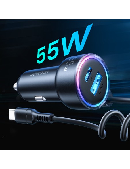 Greitas automobilinis įkroviklis 3 viename su USB-C laidu 1,5 m 55 W juodas
 
Greitas automobilinis įkroviklis 3 viename su USB-C laidu 1,5 m 55 W juodas