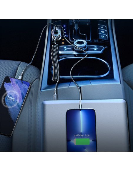 Greitas automobilinis įkroviklis 3 viename su USB-C laidu 1,5 m 55 W juodas
 
Greitas automobilinis įkroviklis 3 viename su USB-C laidu 1,5 m 55 W juodas