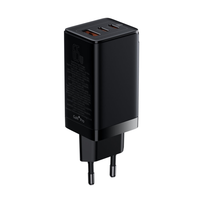 GaN3 Pro greitas universalus GaN įkroviklis 2x USB-C USB + 1m USB-C laidas