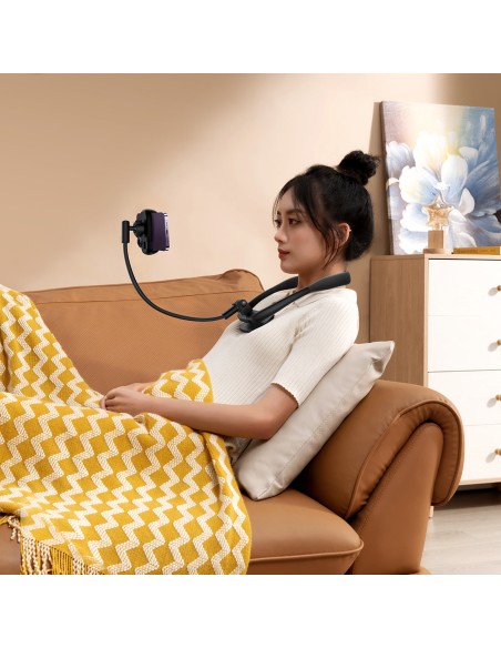 ComfortJy serijos universalus telefono laikiklis ant kaklo juodas