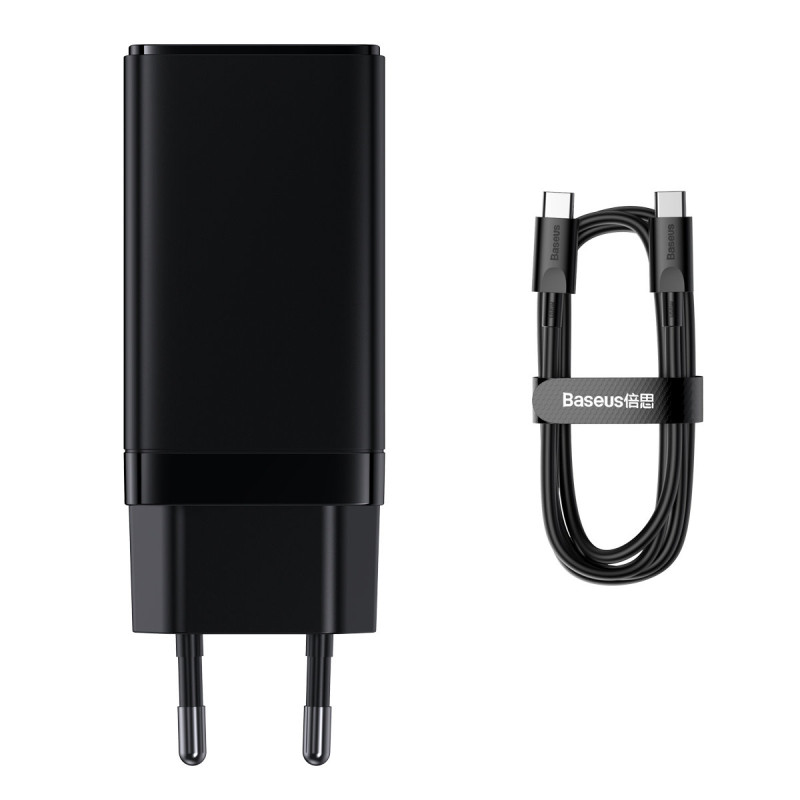 GaN3 Pro greitas universalus GaN įkroviklis 2x USB-C USB + 1m USB-C laidas