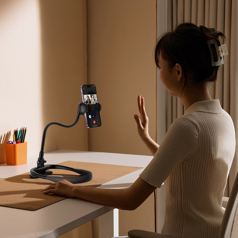 ComfortJy serijos universalus telefono laikiklis ant kaklo juodas