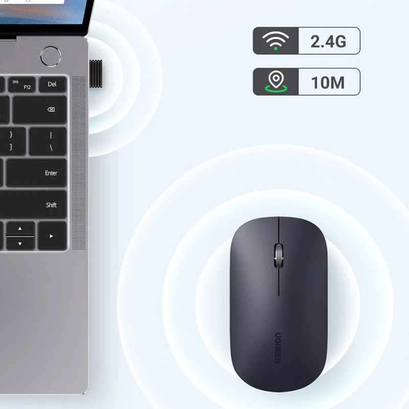 Patogi belaidė pelė USB kompiuteriui, žalia