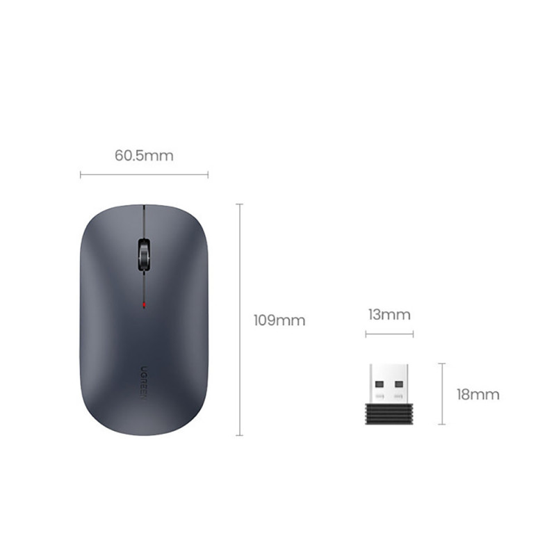 Patogi belaidė pelė USB kompiuteriui, žalia