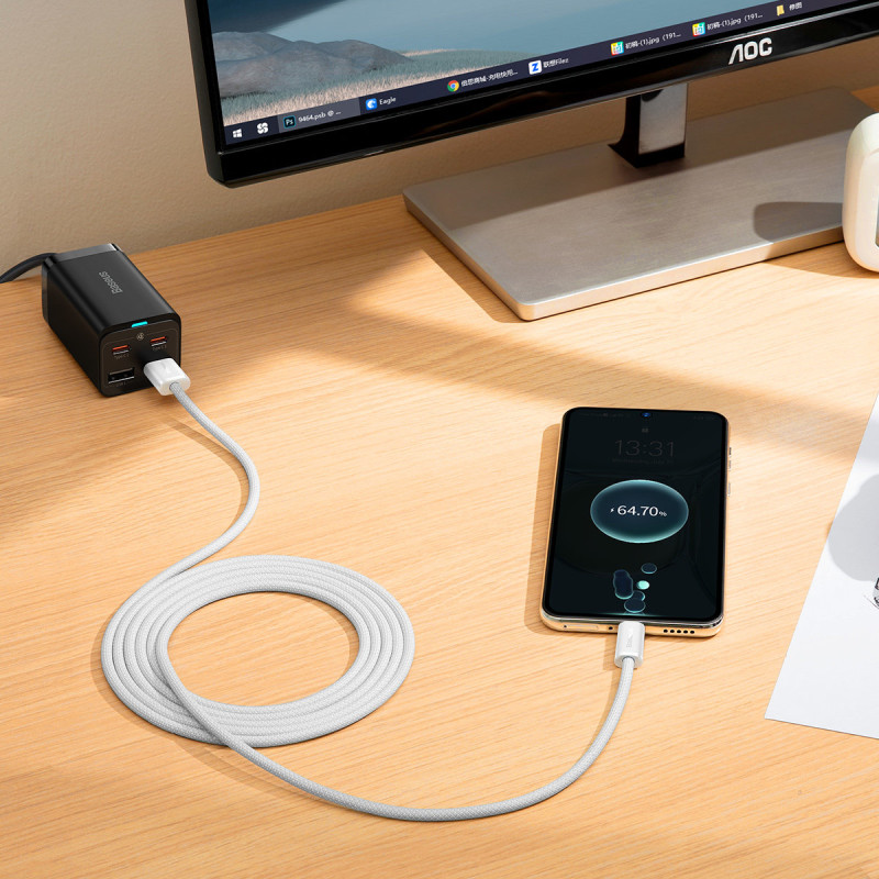 Dynamic Series USB - USB-C laidas 100W 2m baltas