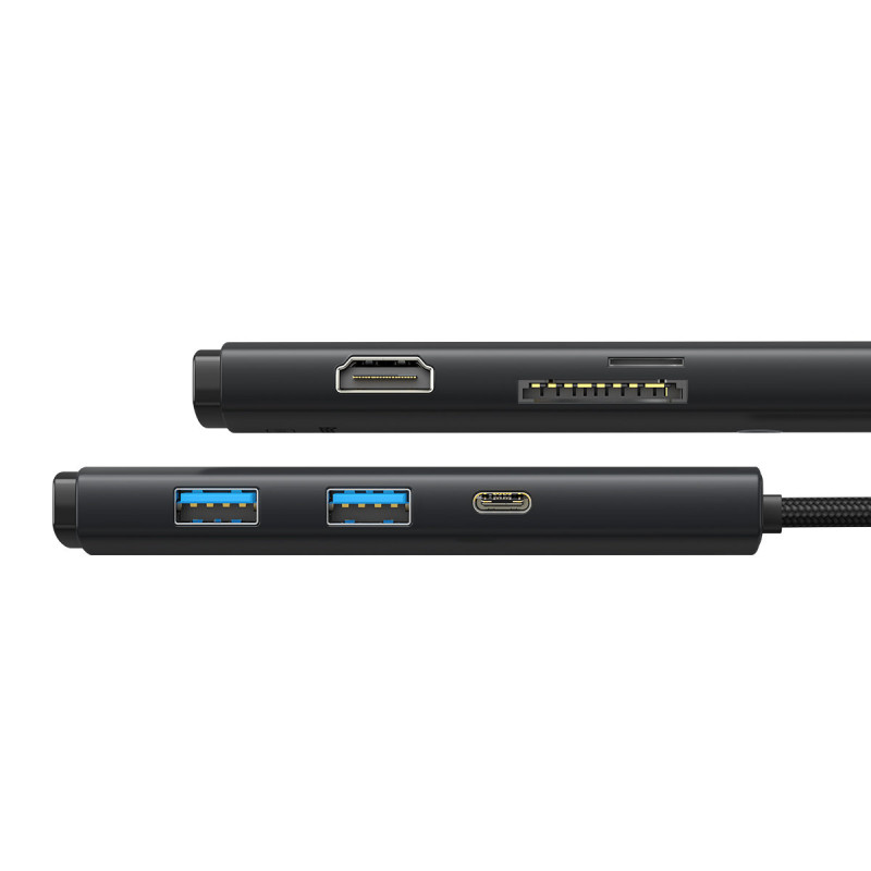 Daugiafunkcis HUB Lite serijos USB-C 2x USB PD HDMI SD/ TF juodas
