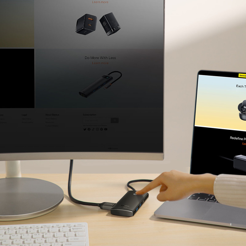 Daugiafunkcis HUB Lite serijos USB-C 2x USB PD HDMI SD/ TF juodas