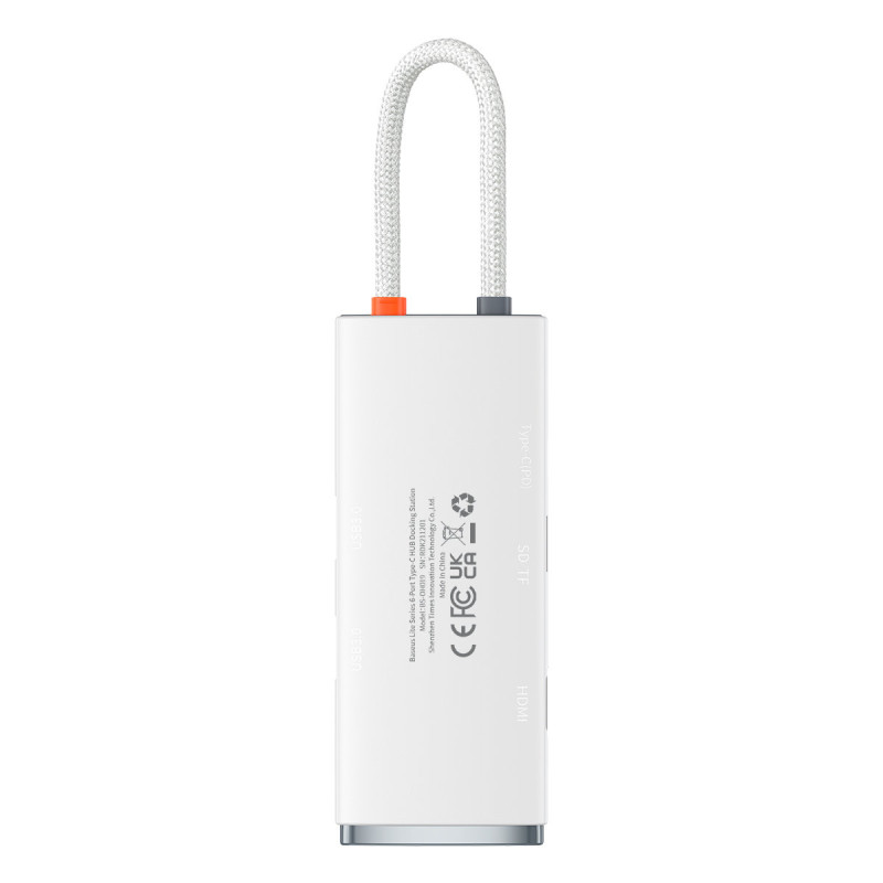 Daugiafunkcis HUB Lite serijos USB-C 2x USB PD HDMI SD/ TF baltas