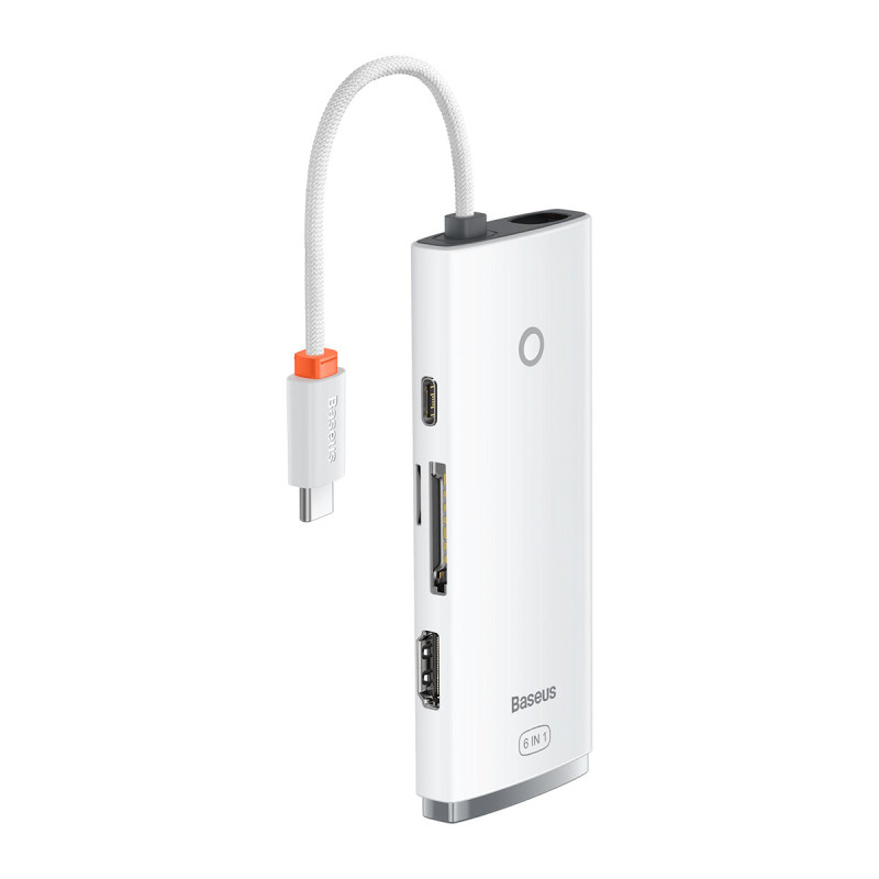 Daugiafunkcis HUB Lite serijos USB-C 2x USB PD HDMI SD/ TF baltas