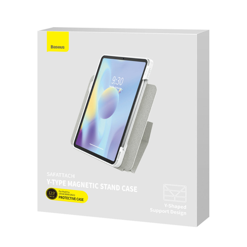 Dėklo dangtelis su stovu iPad Pro 12,9& 39 & 39 2018-2021 Safattach Y tipo baltas