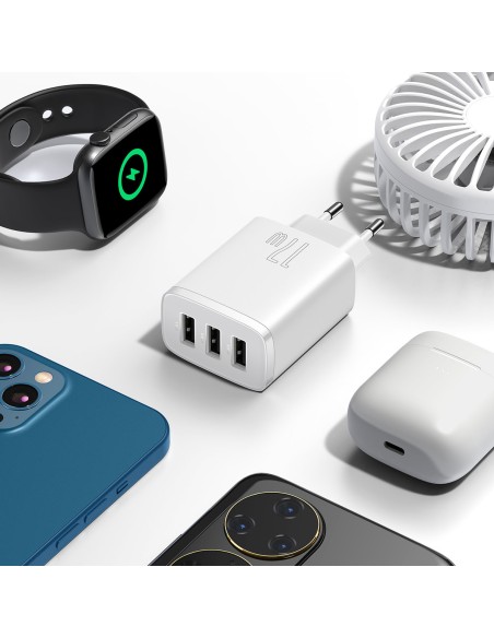 Kompaktiškas 3x USB 17W sieninis įkroviklis, baltas
 
Kompaktiškas 3x USB 17W sieninis įkroviklis, baltas