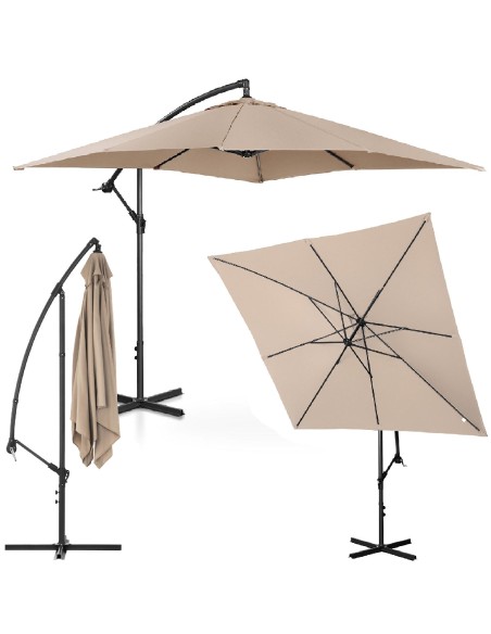 Kvadratinis konsolinis skėtis 250 x 250 cm kreminis Kvadratinis konsolinis skėtis 250 x 250 cm kreminis