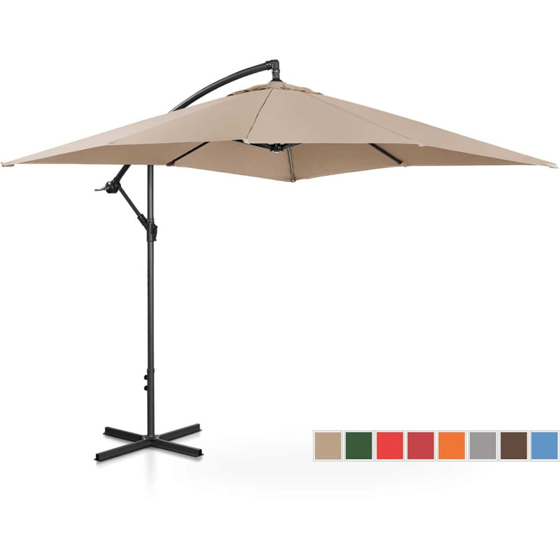 Kvadratinis konsolinis skėtis 250 x 250 cm kreminis