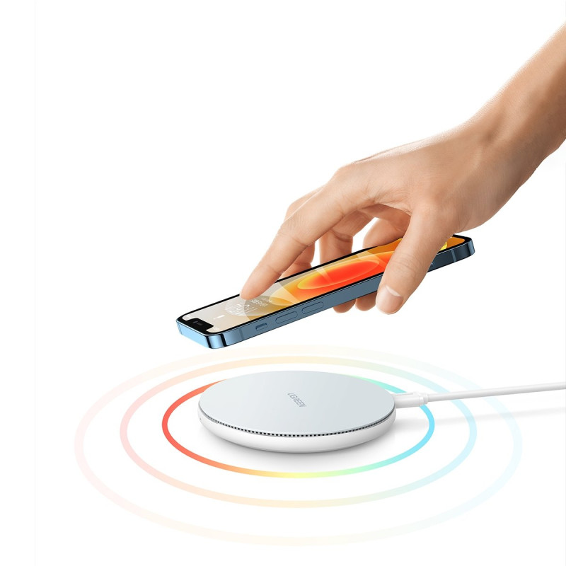 
15W Qi belaidis indukcinis įkroviklis, baltas
