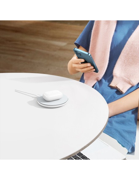 
15W Qi belaidis indukcinis įkroviklis, baltas
