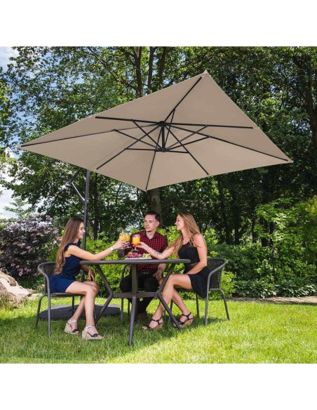 Kvadratinis konsolinis skėtis 250 x 250 cm kreminis Kvadratinis konsolinis skėtis 250 x 250 cm kreminis