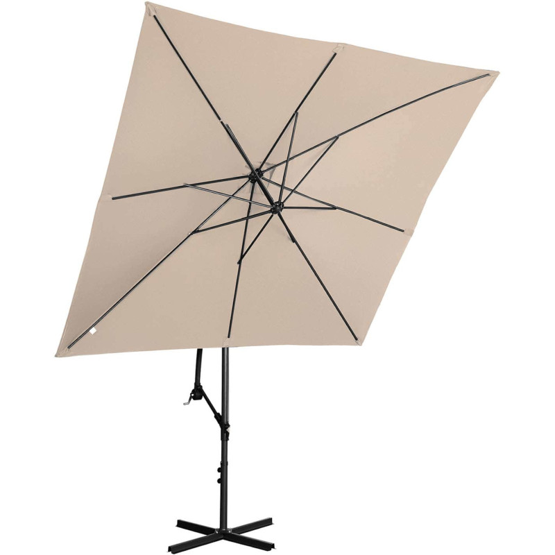 Kvadratinis konsolinis skėtis 250 x 250 cm kreminis