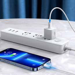 
Kabelis iPhone MFi USB-C - Lightning 27W PD 1,2m baltas
