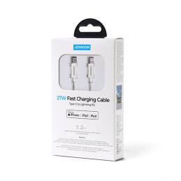 
Kabelis iPhone MFi USB-C - Lightning 27W PD 1,2m baltas
