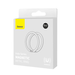 
Halo serijos magnetinis telefono žiedas, 2 vnt., juodas
