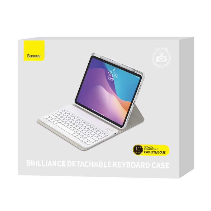 Dėklas su klaviatūra, skirtas iPad Pro 11& 39 & 39 2018-2021 Brilliance white