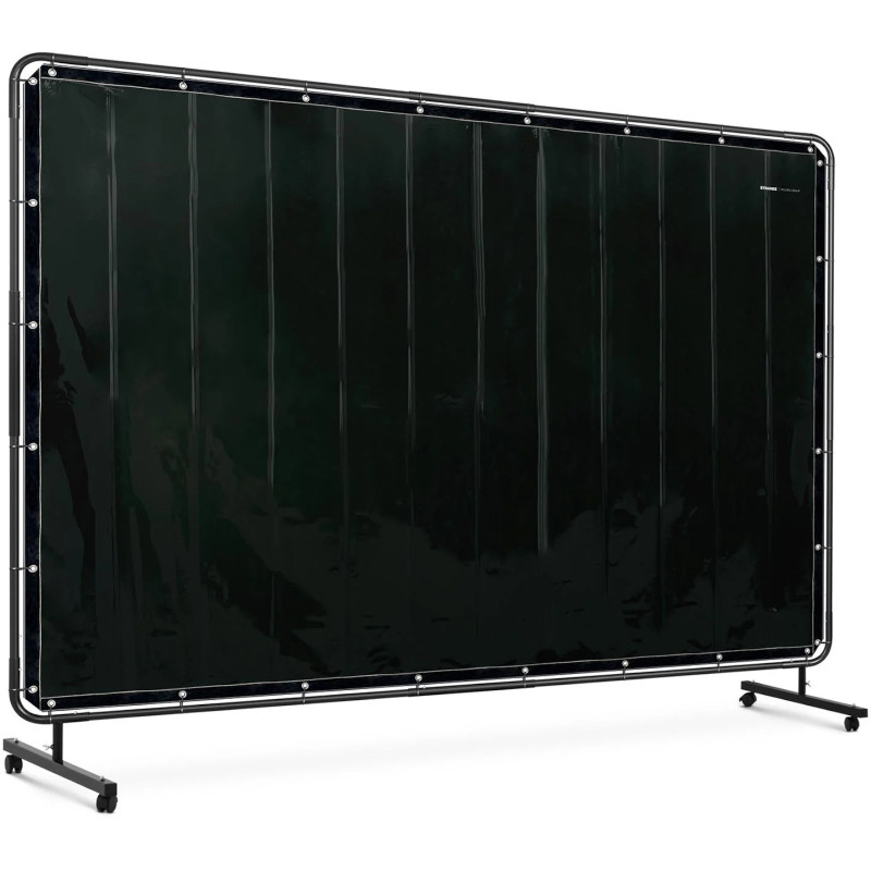 Apsauginė ekrano suvirinimo uždanga su rėmu ant ratukų 240 x 180 cm - juoda