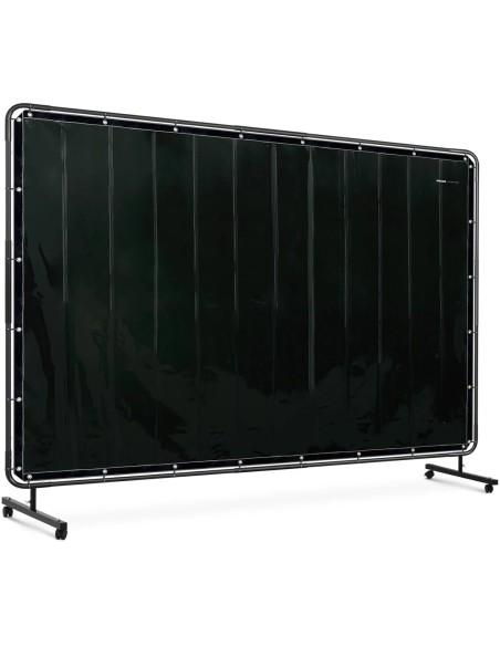 Apsauginė ekrano suvirinimo uždanga su rėmu ant ratukų 240 x 180 cm - juoda Apsauginė ekrano suvirinimo uždanga su rėmu ant ratukų 240 x 180 cm - juoda