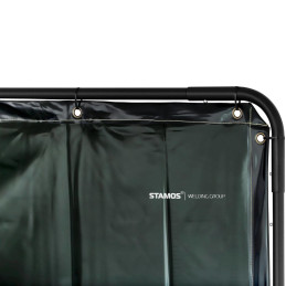 Apsauginė ekrano suvirinimo uždanga su rėmu ant ratukų 240 x 180 cm - juoda