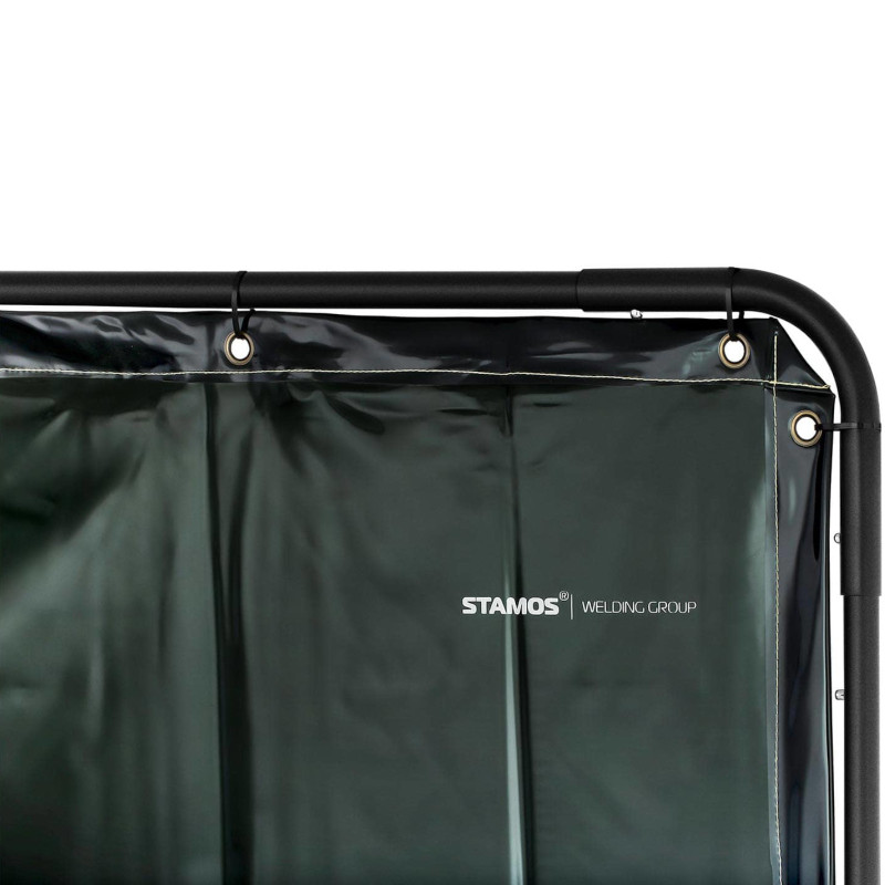 Apsauginė ekrano suvirinimo uždanga su rėmu ant ratukų 240 x 180 cm - juoda