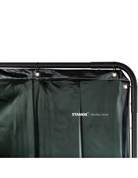 Apsauginė ekrano suvirinimo uždanga su rėmu ant ratukų 240 x 180 cm - juoda Apsauginė ekrano suvirinimo uždanga su rėmu ant ratukų 240 x 180 cm - juoda