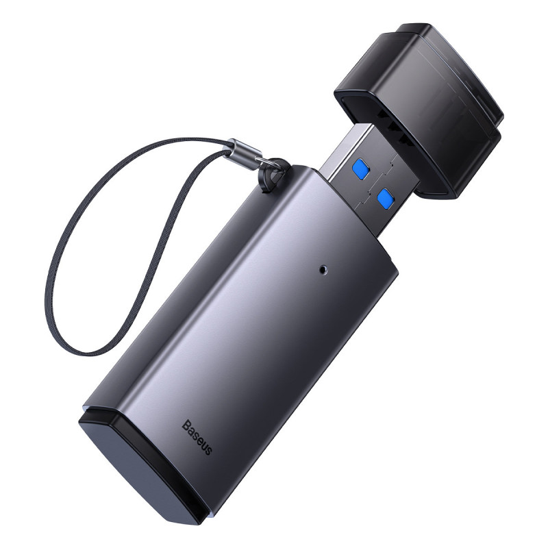 USB Lite serijos SD/ TF kortelių skaitytuvo adapteris, pilkas