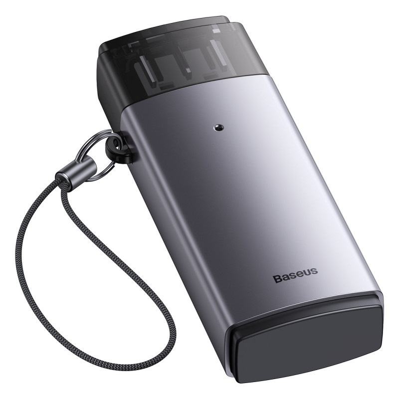 USB Lite serijos SD/ TF kortelių skaitytuvo adapteris, pilkas