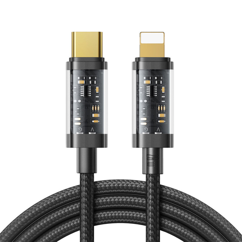 Pintas kabelis iPhone USB-C - Lightning PD 20W 1,2m juodas
Pintas kabelis iPhone USB-C - Lightning PD 20W 1,2m juodas