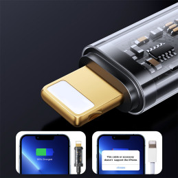 
Pintas kabelis iPhone USB-C - Lightning PD 20W 1,2m juodas
