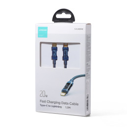 
Pintas kabelis iPhone USB-C - Lightning PD 20W 1,2m mėlynas
