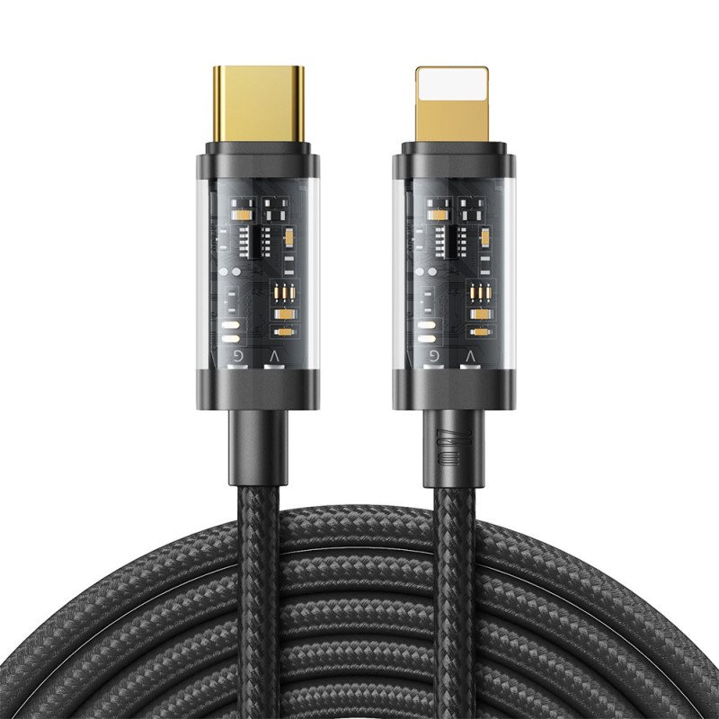 Pintas kabelis iPhone USB-C - Lightning PD 20W 2m juodas
Pintas kabelis iPhone USB-C - Lightning PD 20W 2m juodas