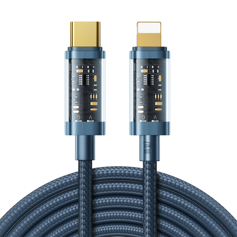 
Pintas kabelis iPhone USB-C - Lightning PD 20W 2m mėlynas
