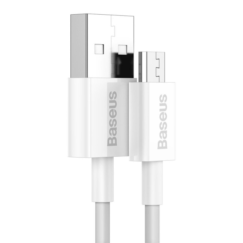 Puikus kabelis USB microUSB laidas greitam įkrovimui 2A 1m baltas